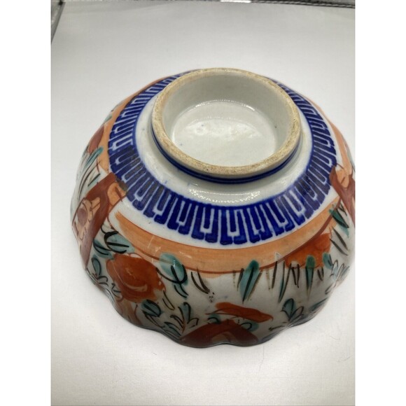 Vintage Japanese Imari Bowl Porcelain Round Scalloped Edges Pedestal 6" x 2.5" - Picture 14 of 15